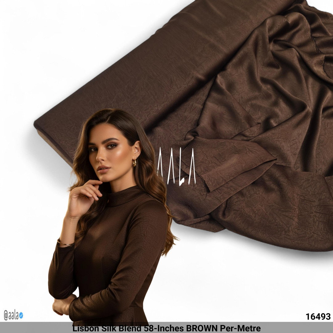 Lisbon Silk Blend 58-Inches BROWN Per-Metre