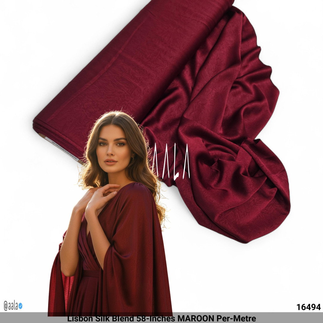 Lisbon Silk Blend 58-Inches MAROON Per-Metre