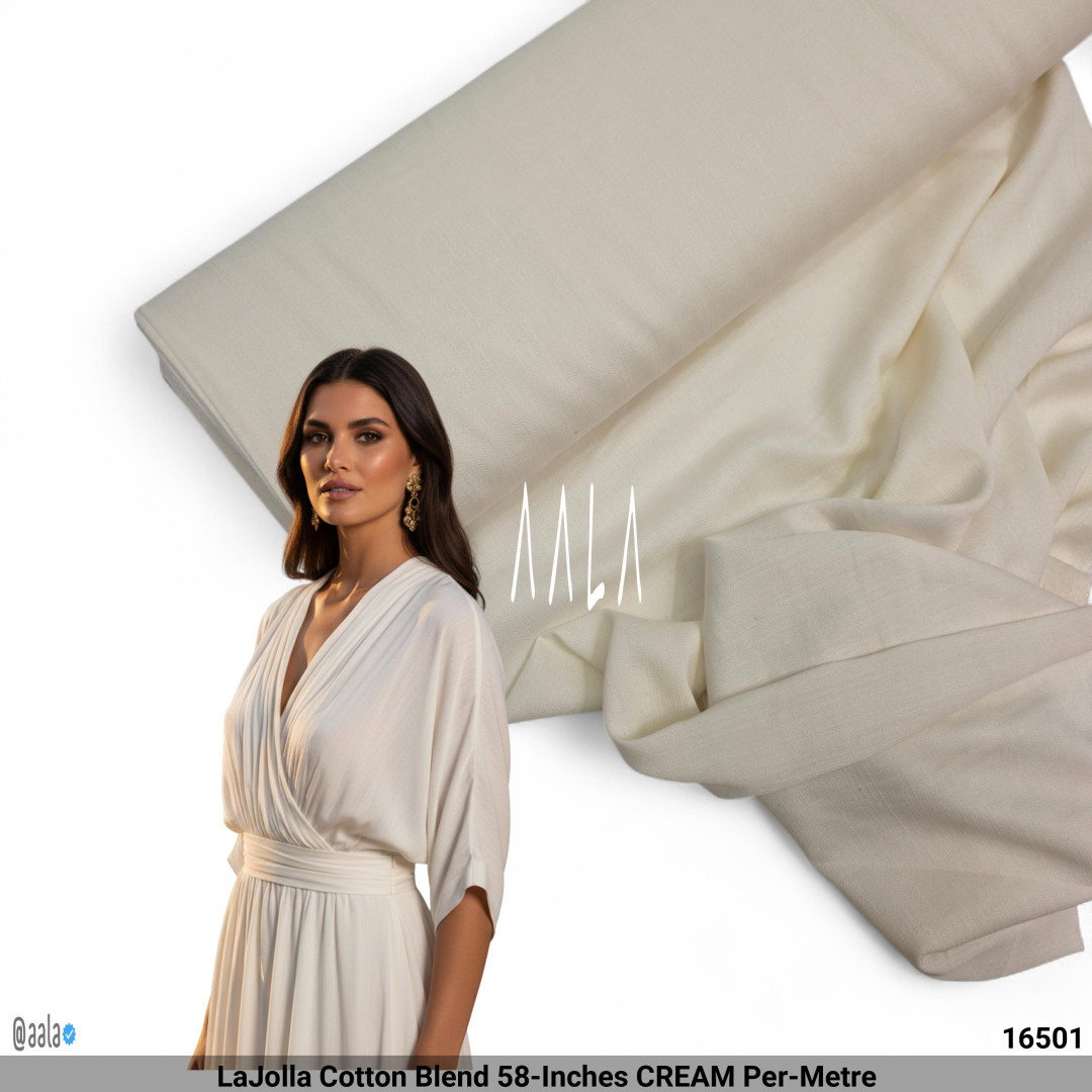 LaJolla Cotton Blend 58-Inches CREAM Per-Metre