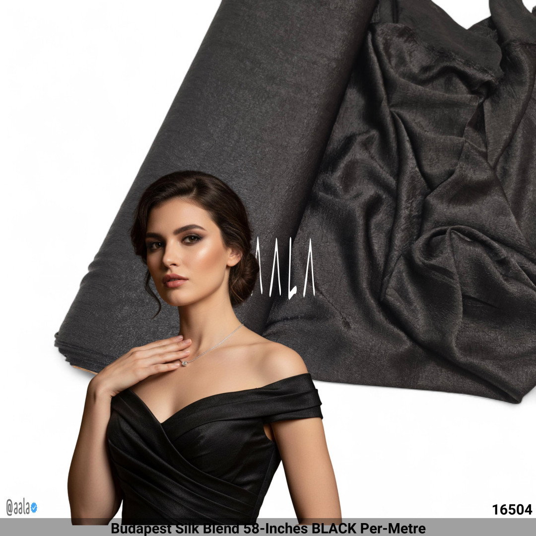 Budapest Silk Blend 58-Inches BLACK Per-Metre