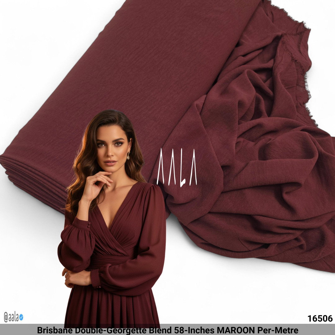 Brisbane Double-Georgette Blend 58-Inches MAROON Per-Metre