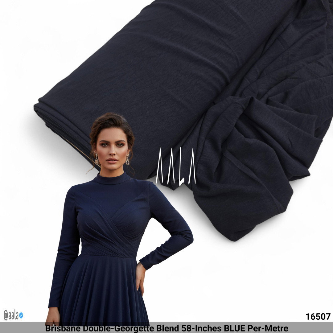 Brisbane Double-Georgette Blend 58-Inches BLUE Per-Metre