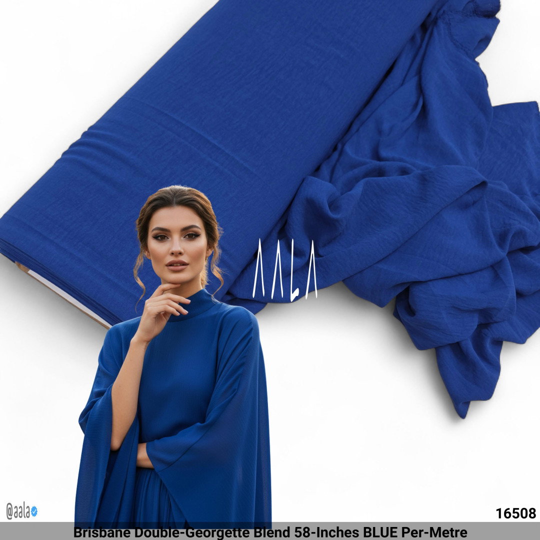 Brisbane Double-Georgette Blend 58-Inches BLUE Per-Metre