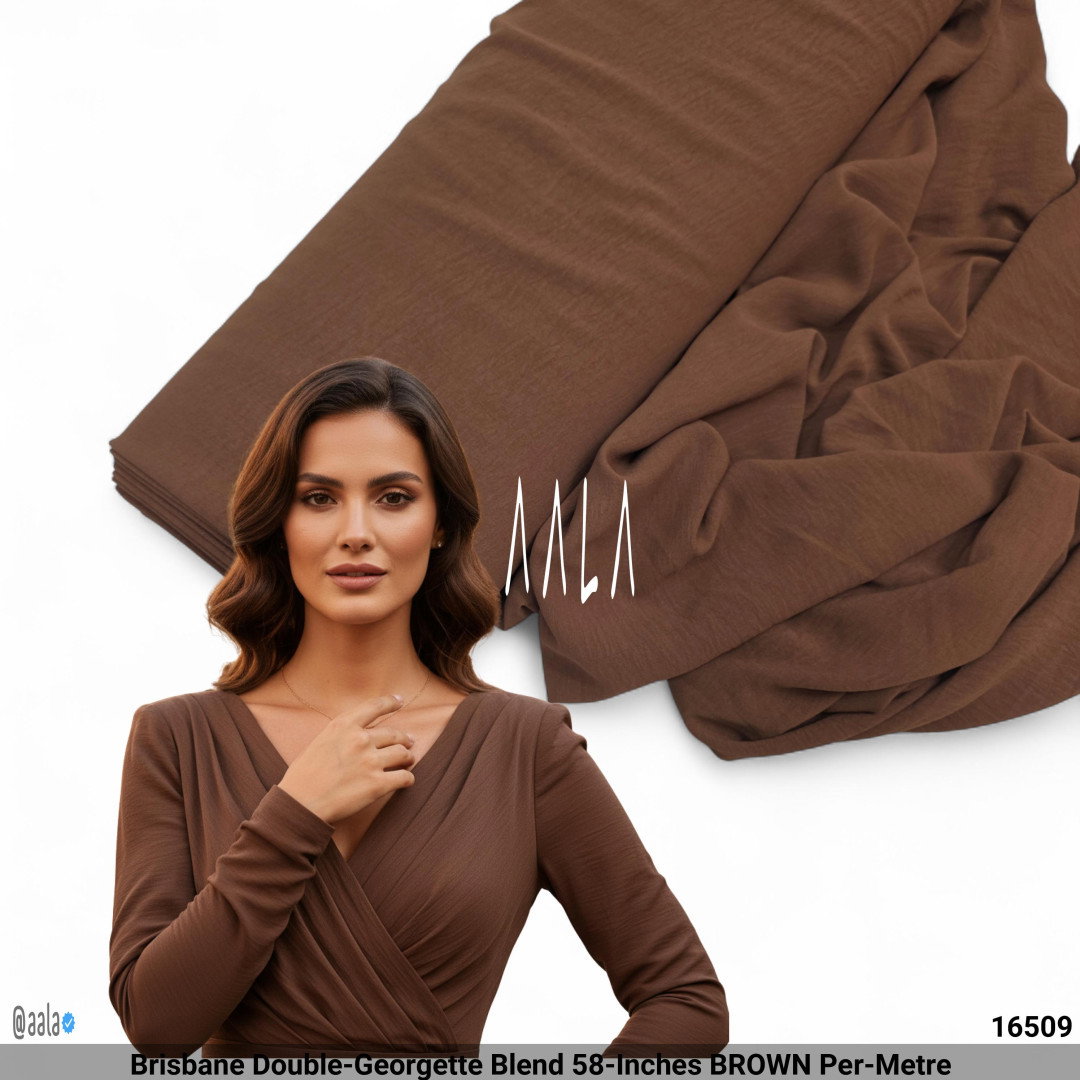 Brisbane Double-Georgette Blend 58-Inches BROWN Per-Metre