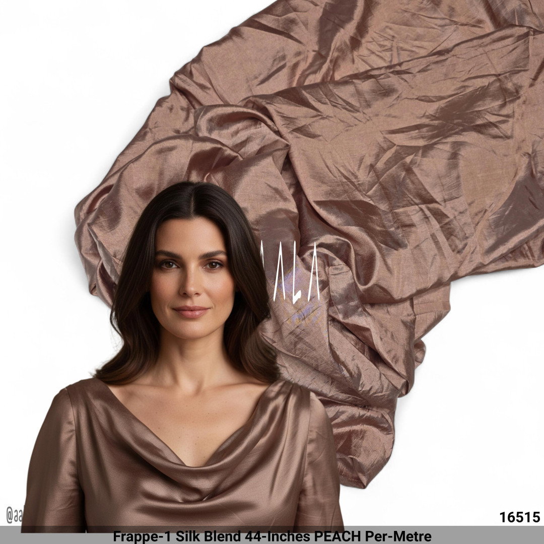 Frappe-1 Silk Blend 44-Inches PEACH Per-Metre