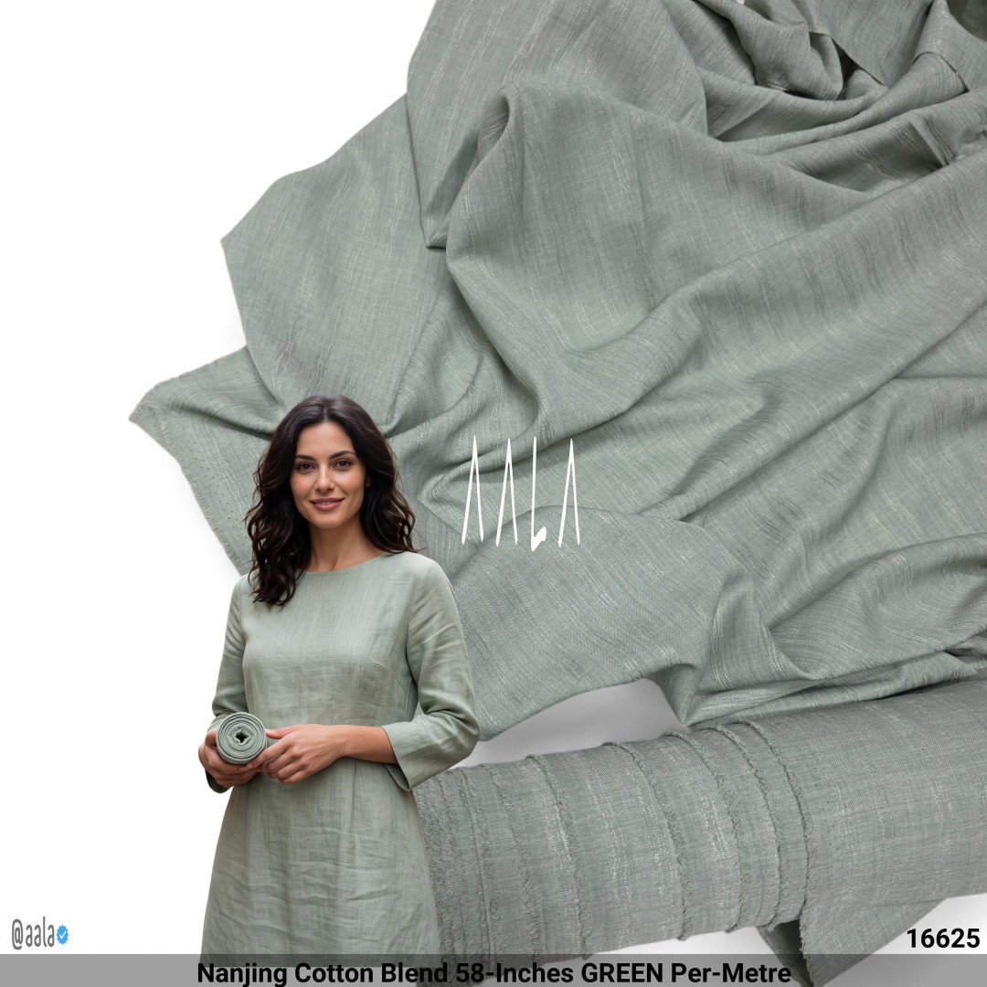 Nanjing Cotton Blend 58-Inches GREEN Per-Metre