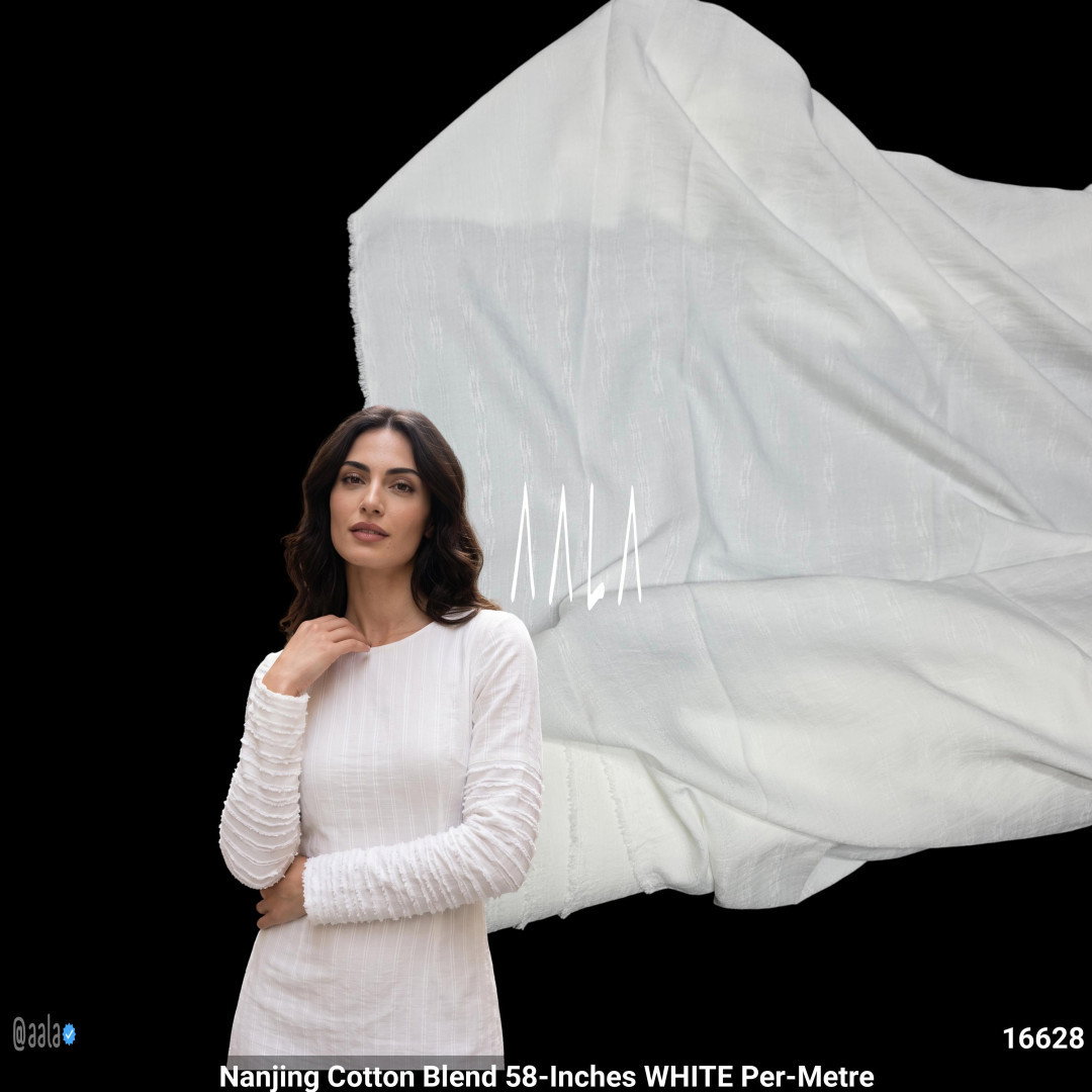 Nanjing Cotton Blend 58-Inches WHITE Per-Metre