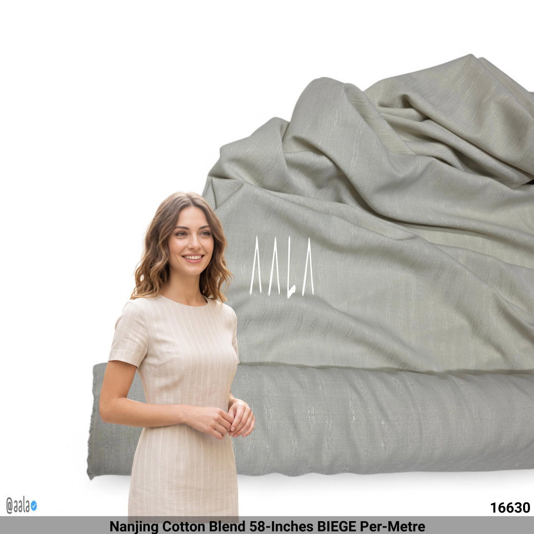 Nanjing Cotton Blend 58-Inches BIEGE Per-Metre