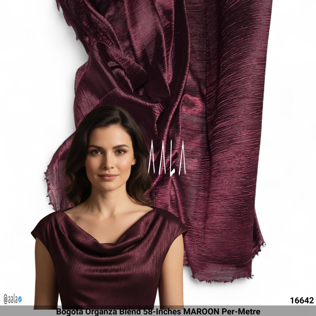 Bogota Organza Blend 58-Inches MAROON Per-Metre
