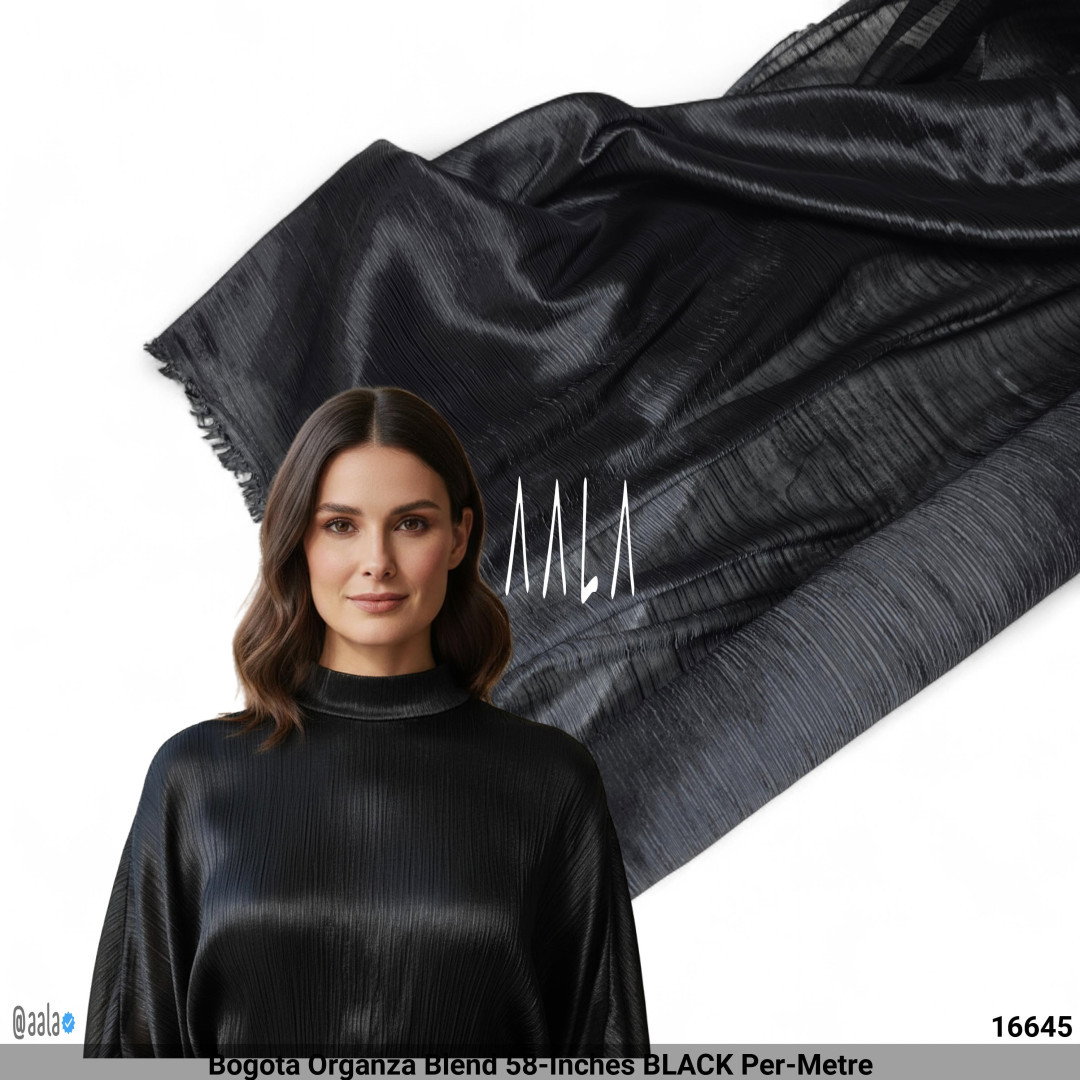 Bogota Organza Blend 58-Inches BLACK Per-Metre