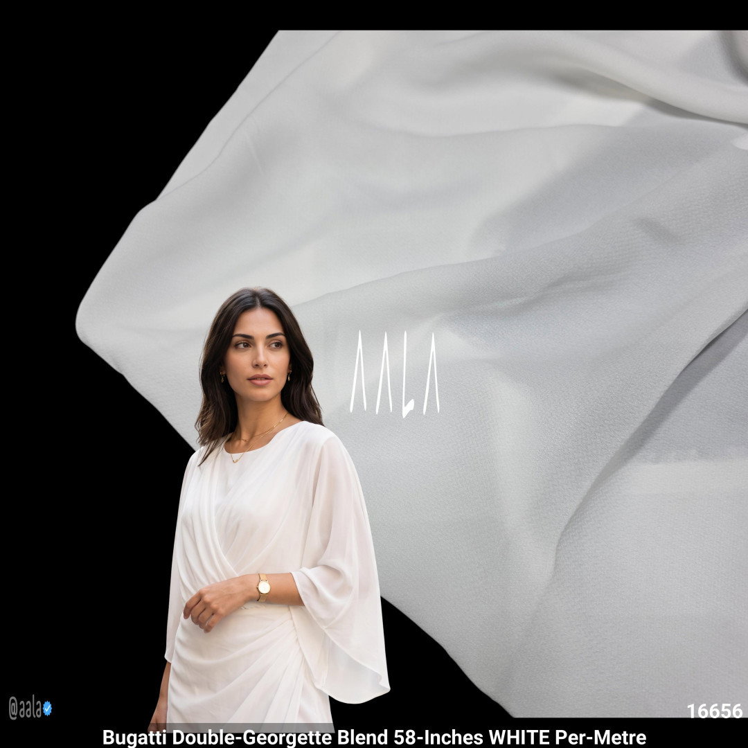 Bugatti Double-Georgette Blend 58-Inches WHITE Per-Metre