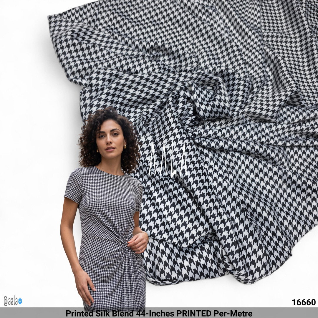 Printed Silk Blend 44-Inches PRINTED Per-Metre