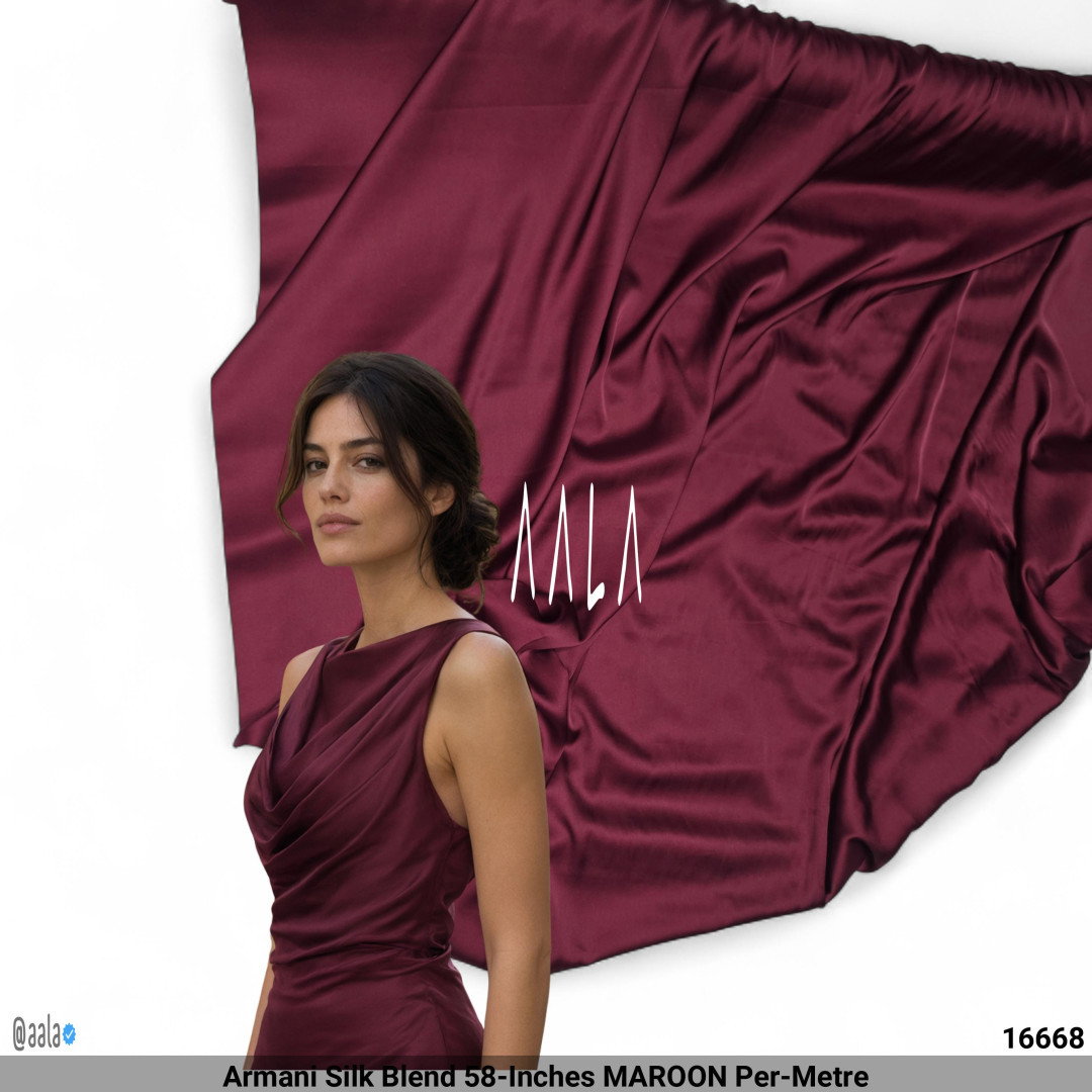 Armani Silk Blend 58-Inches MAROON Per-Metre