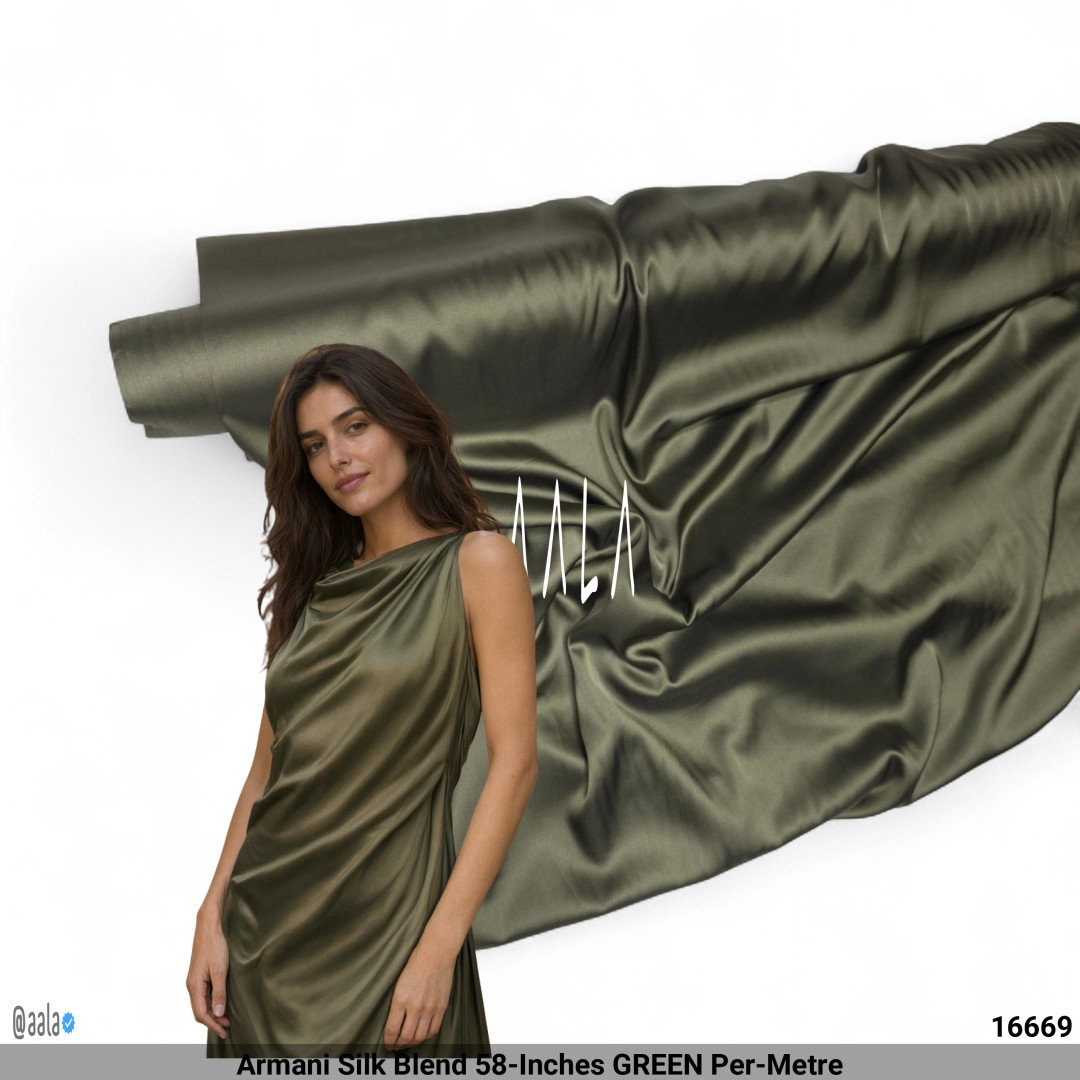 Armani Silk Blend 58-Inches GREEN Per-Metre
