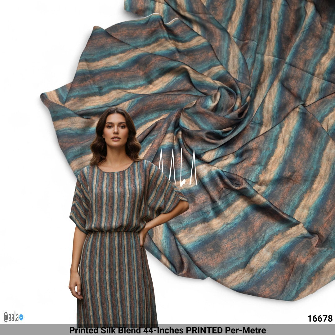 Printed Silk Blend 44-Inches PRINTED Per-Metre