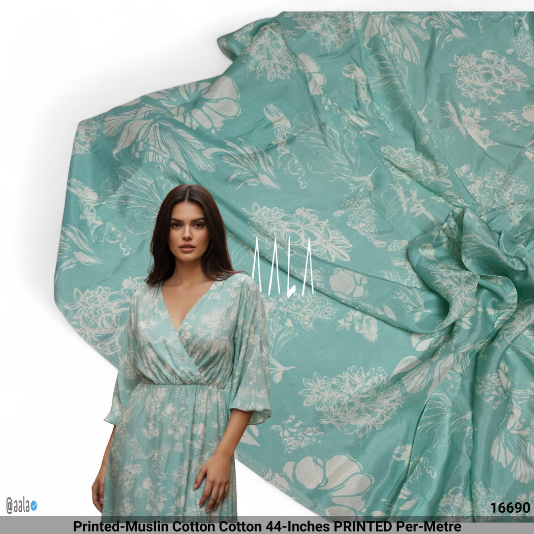 Printed-Muslin Cotton Cotton 44-Inches PRINTED Per-Metre