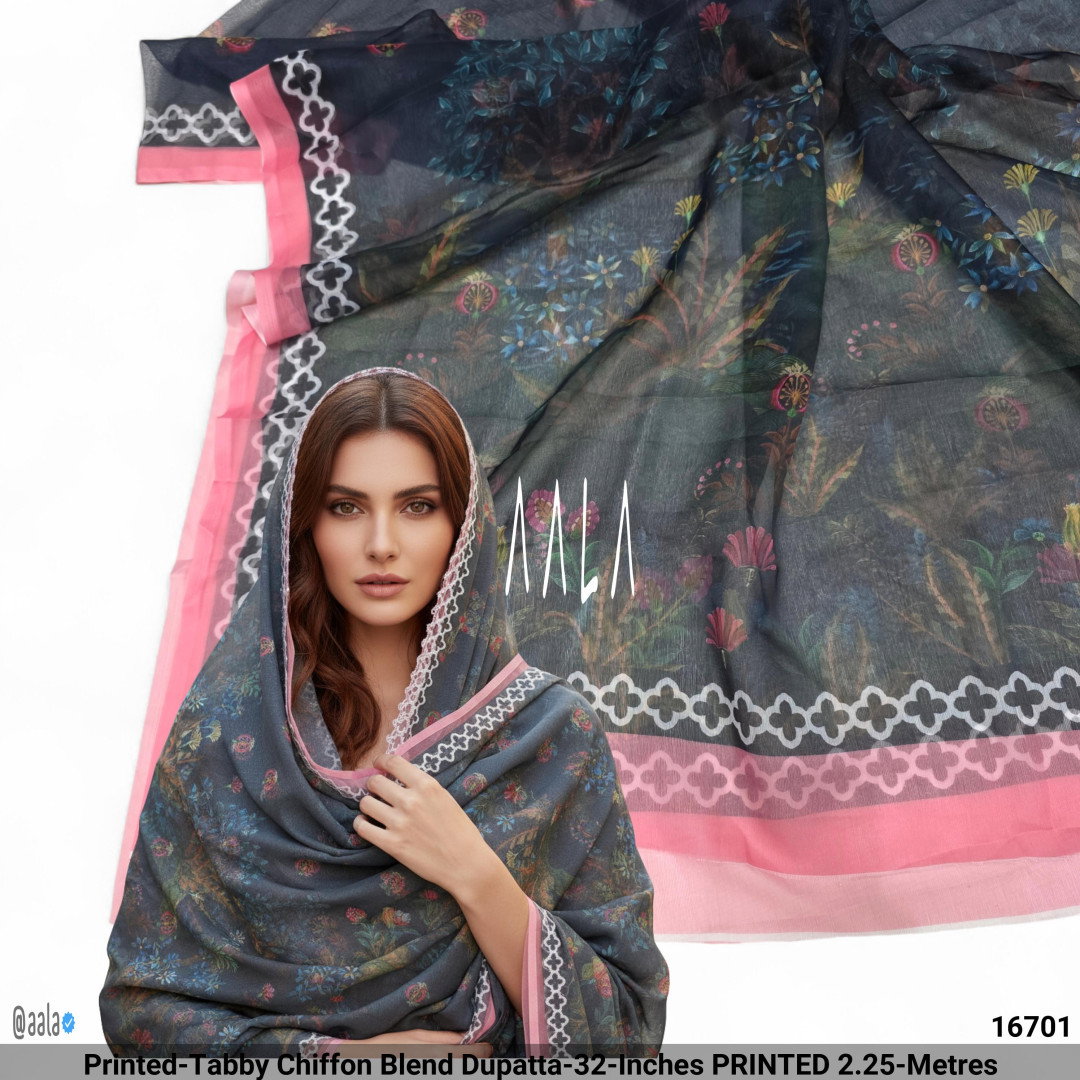 Printed-Tabby Chiffon Blend Dupatta-32-Inches PRINTED 2.25-Metres