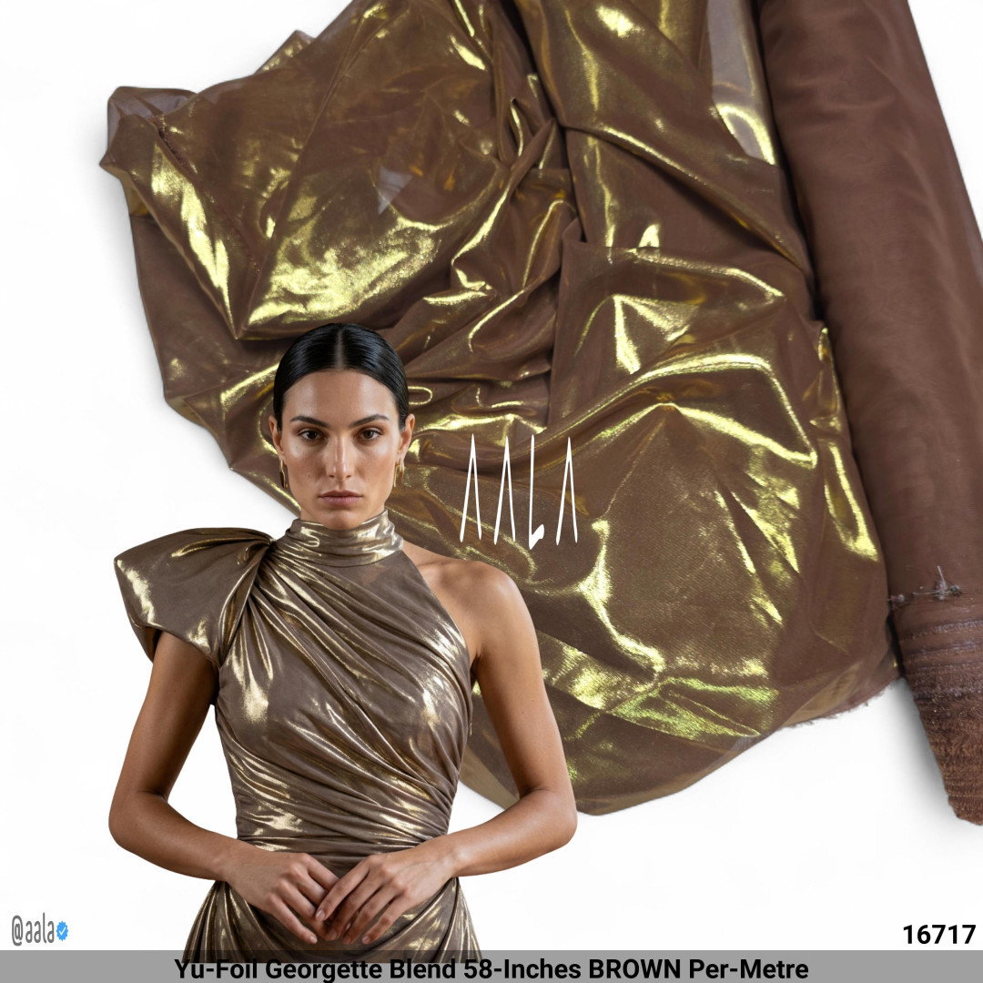 Yu-Foil Georgette Blend 58-Inches BROWN Per-Metre