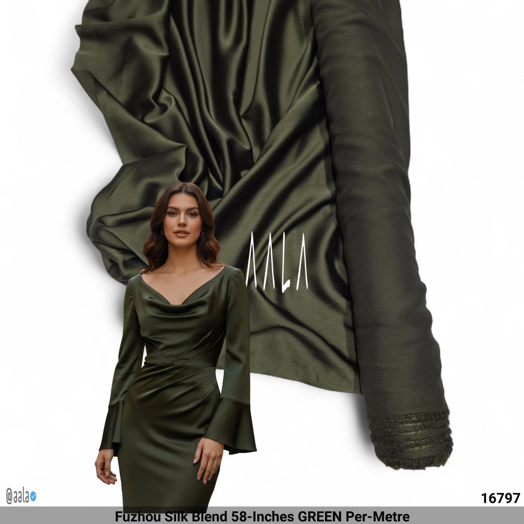 Fuzhou Silk Blend 58-Inches GREEN Per-Metre