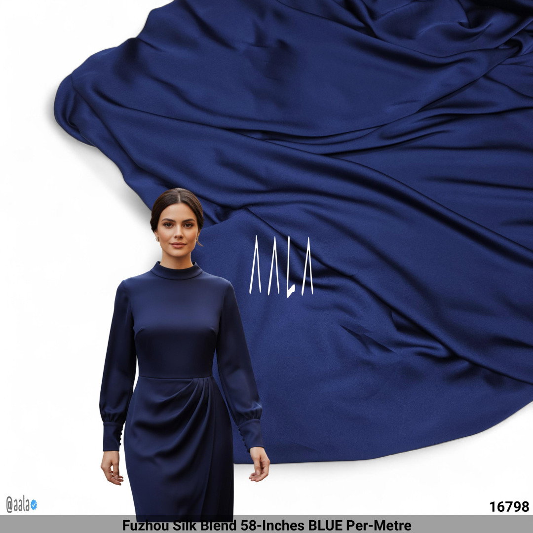 Fuzhou Silk Blend 58-Inches BLUE Per-Metre