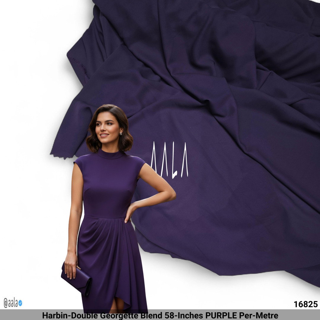 Harbin-Double Georgette Blend 58-Inches PURPLE Per-Metre