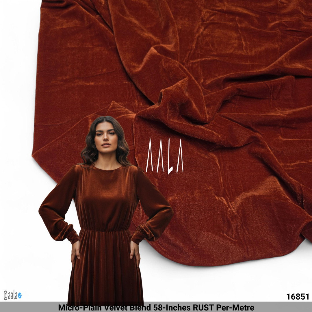 Micro-Plain Velvet Blend 58-Inches RUST Per-Metre