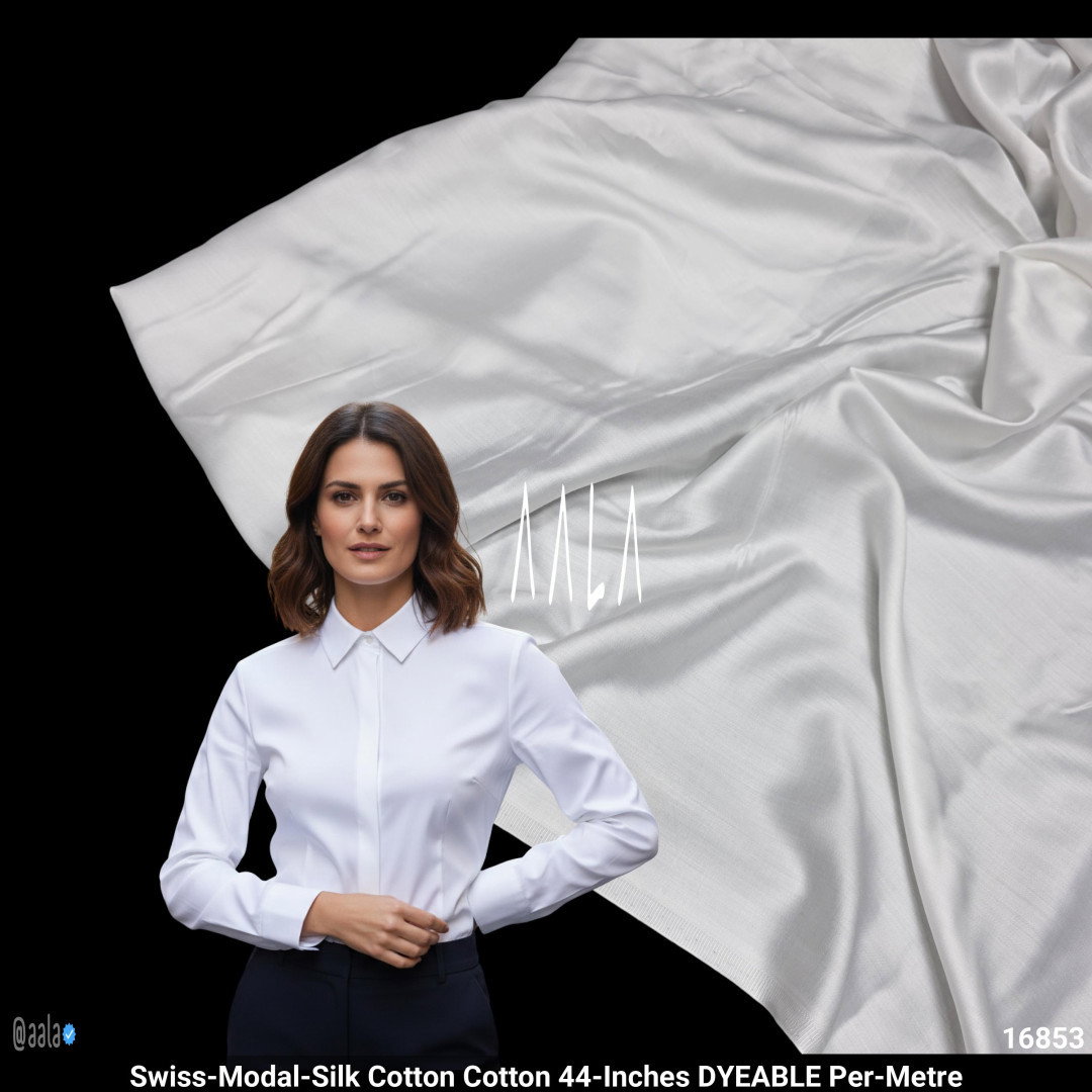 Swiss-Modal-Silk Cotton Cotton 44-Inches DYEABLE Per-Metre