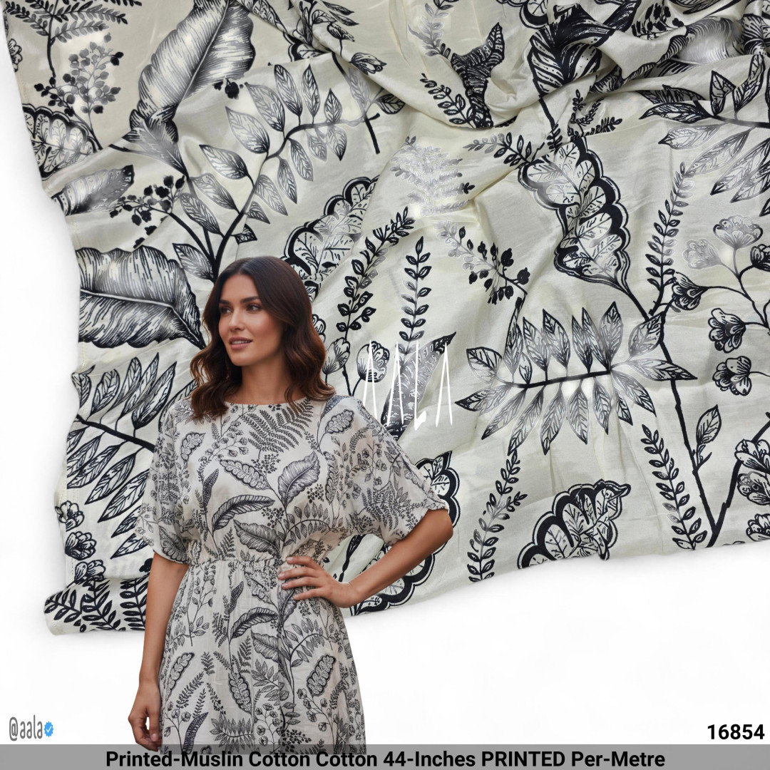 Printed-Muslin Cotton Cotton 44-Inches PRINTED Per-Metre