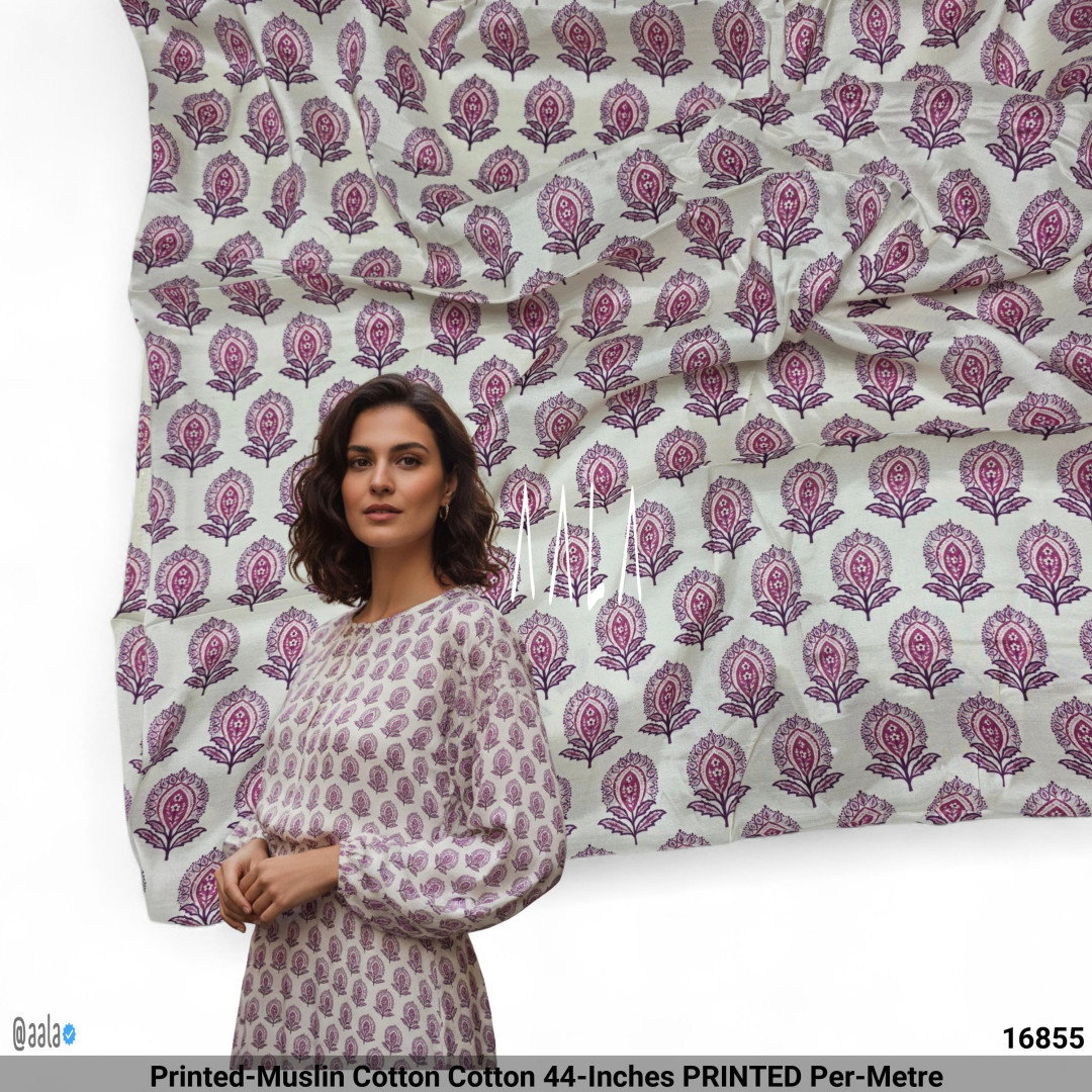 Printed-Muslin Cotton Cotton 44-Inches PRINTED Per-Metre