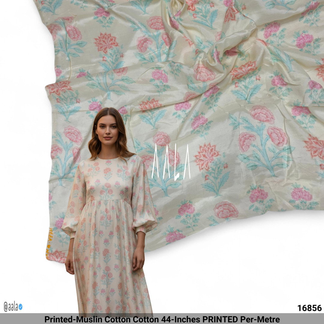 Printed-Muslin Cotton Cotton 44-Inches PRINTED Per-Metre