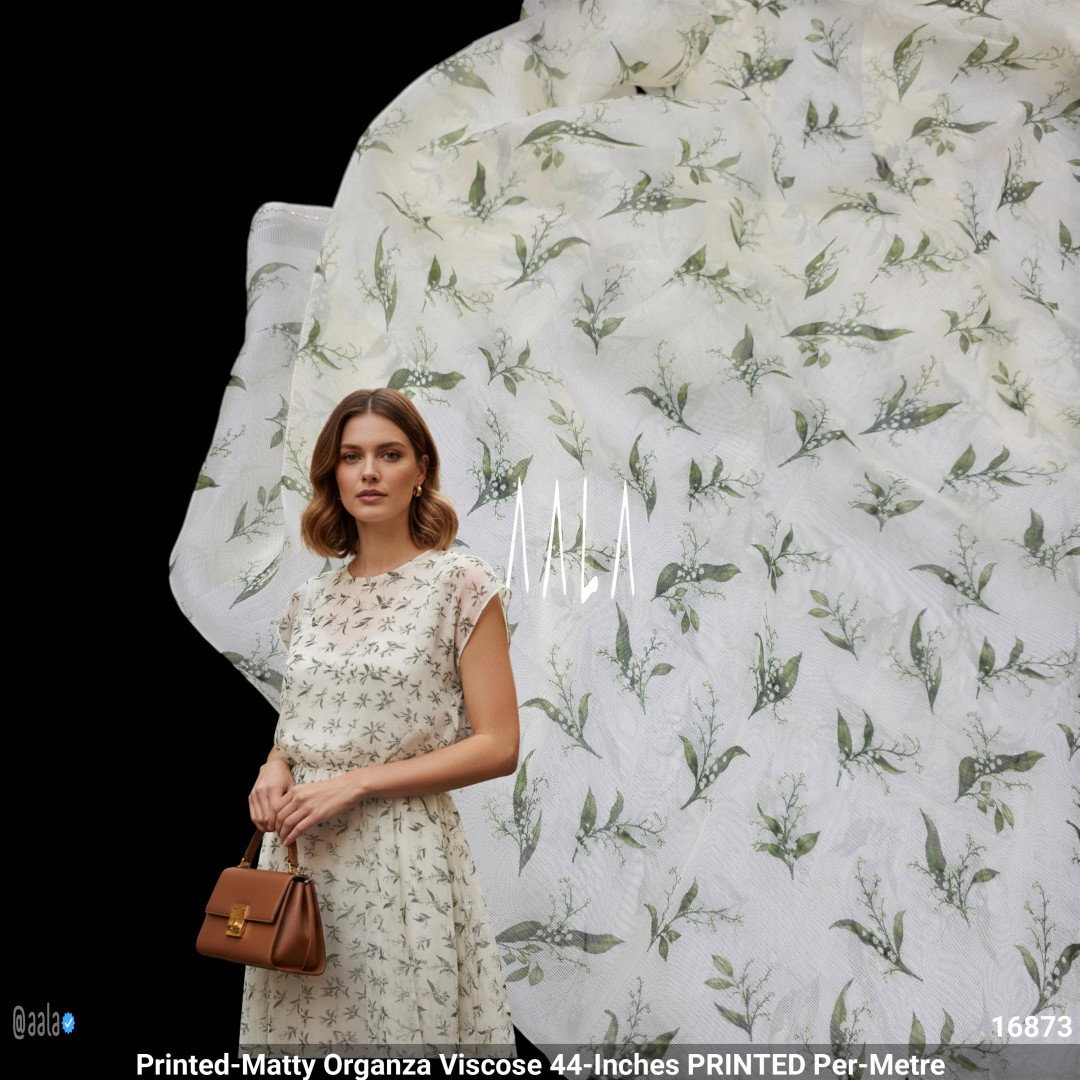 Printed-Matty Organza Viscose 44-Inches PRINTED Per-Metre