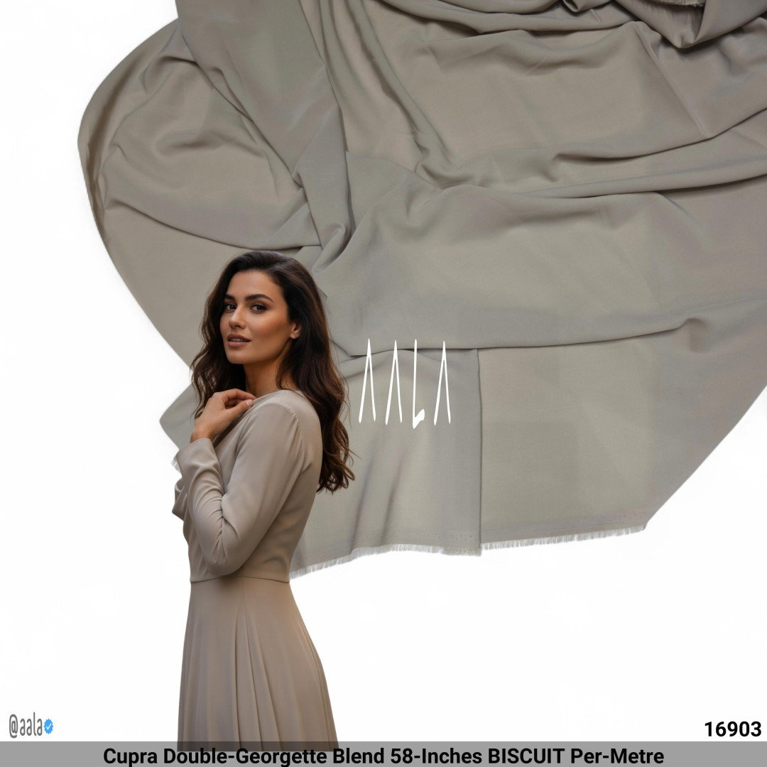 Cupra Double-Georgette Blend 58-Inches BISCUIT Per-Metre
