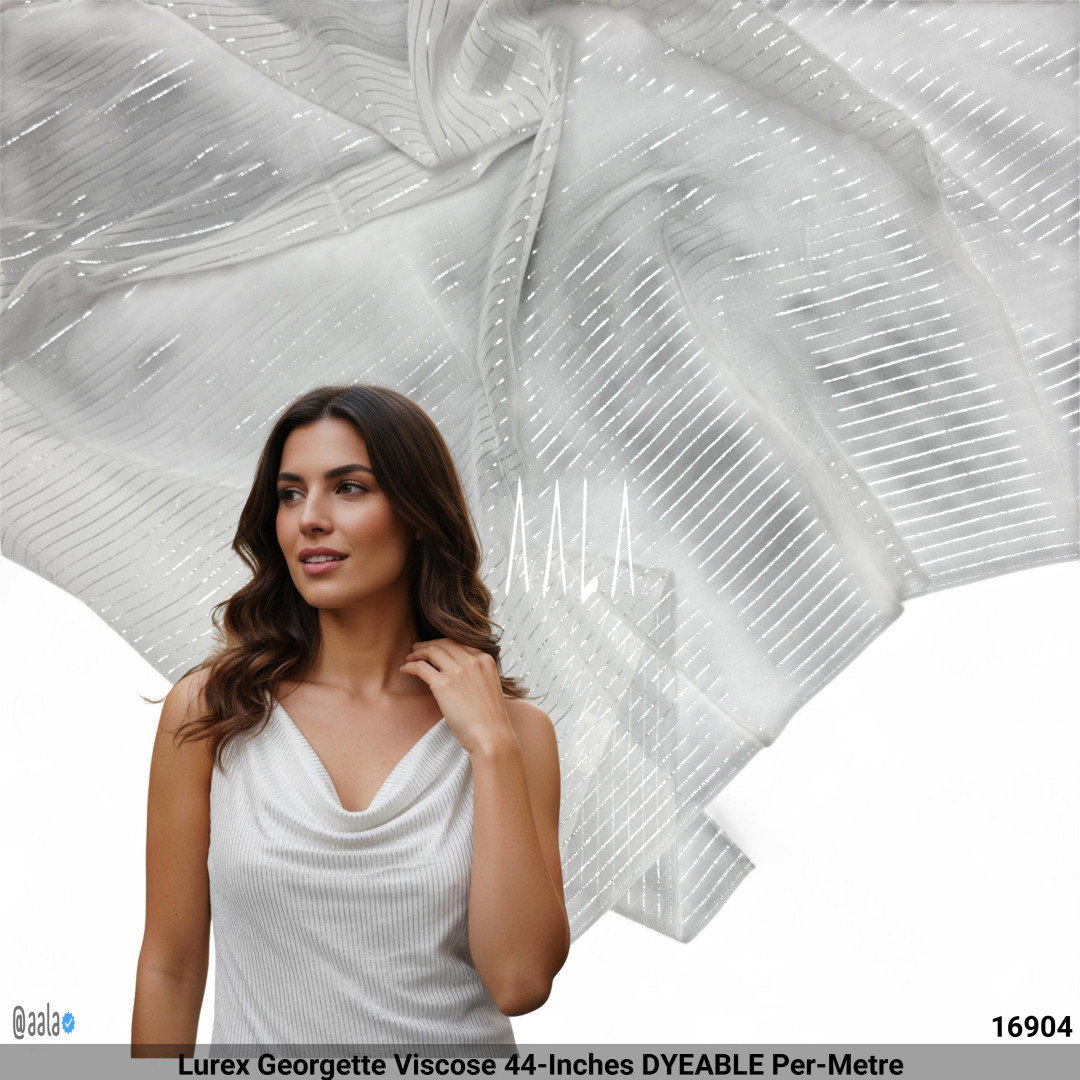 Lurex Georgette Viscose 44-Inches DYEABLE Per-Metre