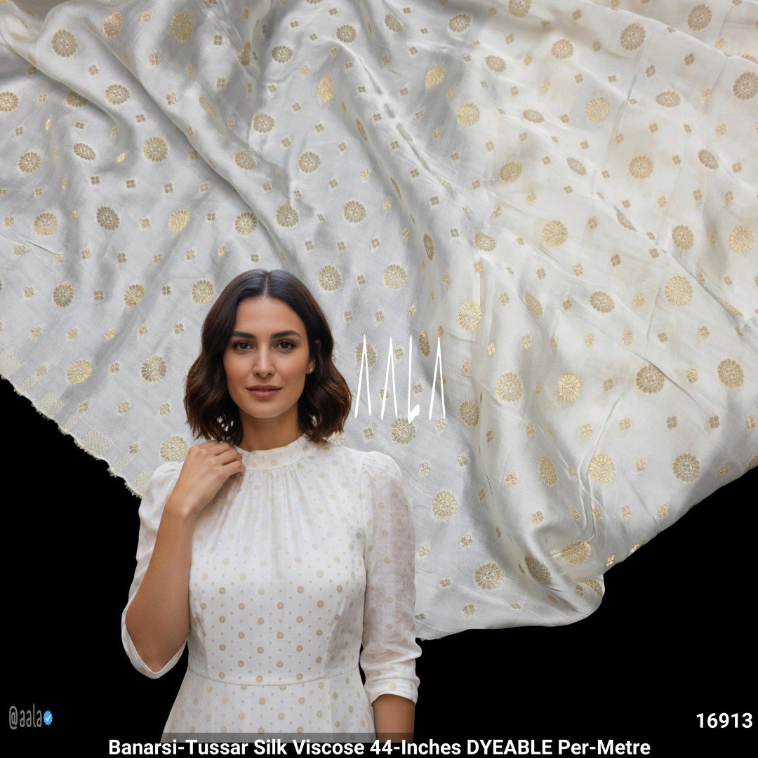 Banarsi-Tussar Silk Viscose 44-Inches DYEABLE Per-Metre
