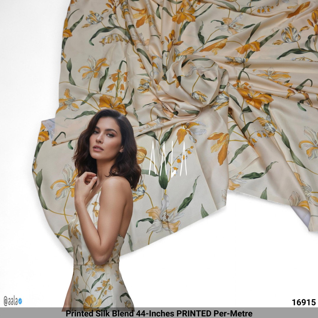 Printed Silk Blend 44-Inches PRINTED Per-Metre