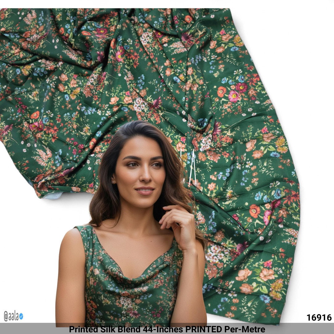 Printed Silk Blend 44-Inches PRINTED Per-Metre