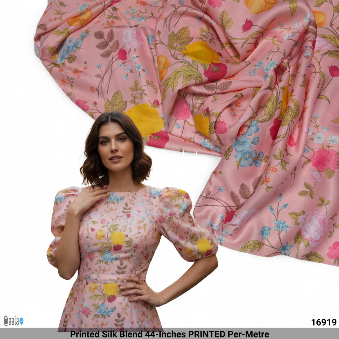 Printed Silk Blend 44-Inches PRINTED Per-Metre