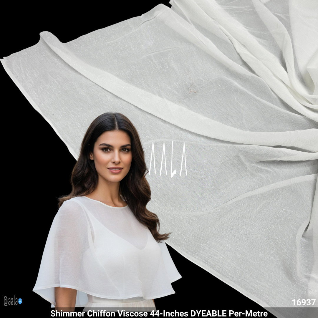 Shimmer Chiffon Viscose 44-Inches DYEABLE Per-Metre