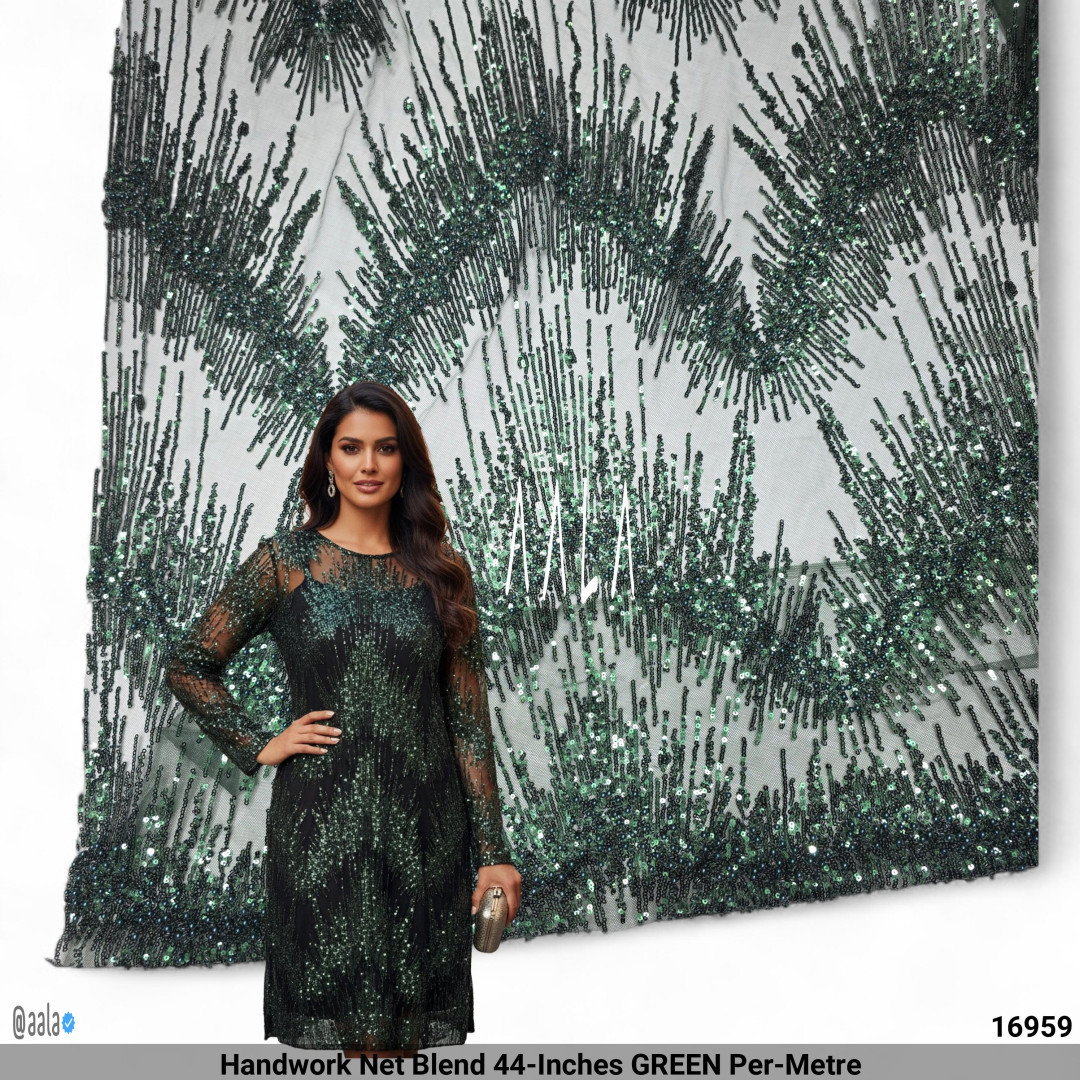 Handwork Net Blend 44-Inches GREEN Per-Metre