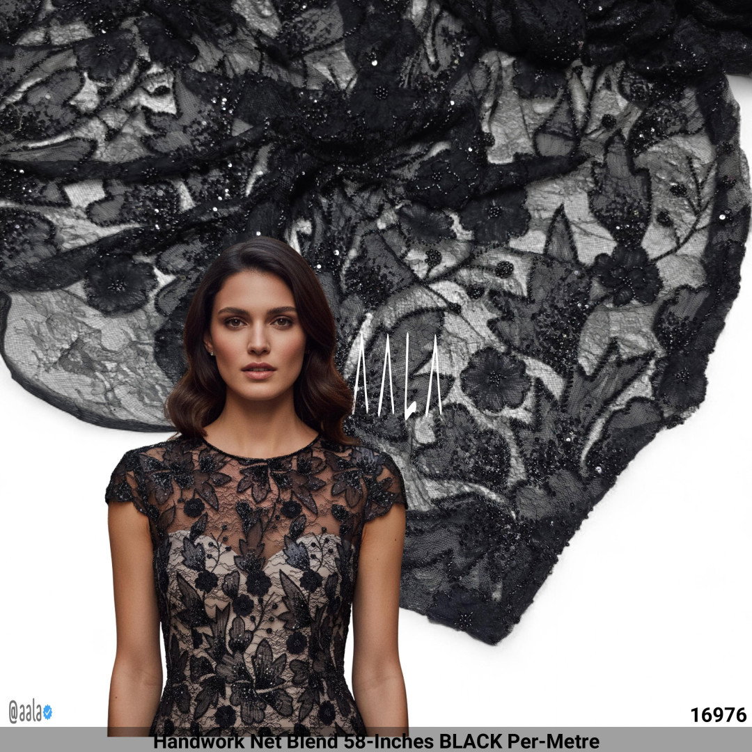 Handwork Net Blend 58-Inches BLACK Per-Metre