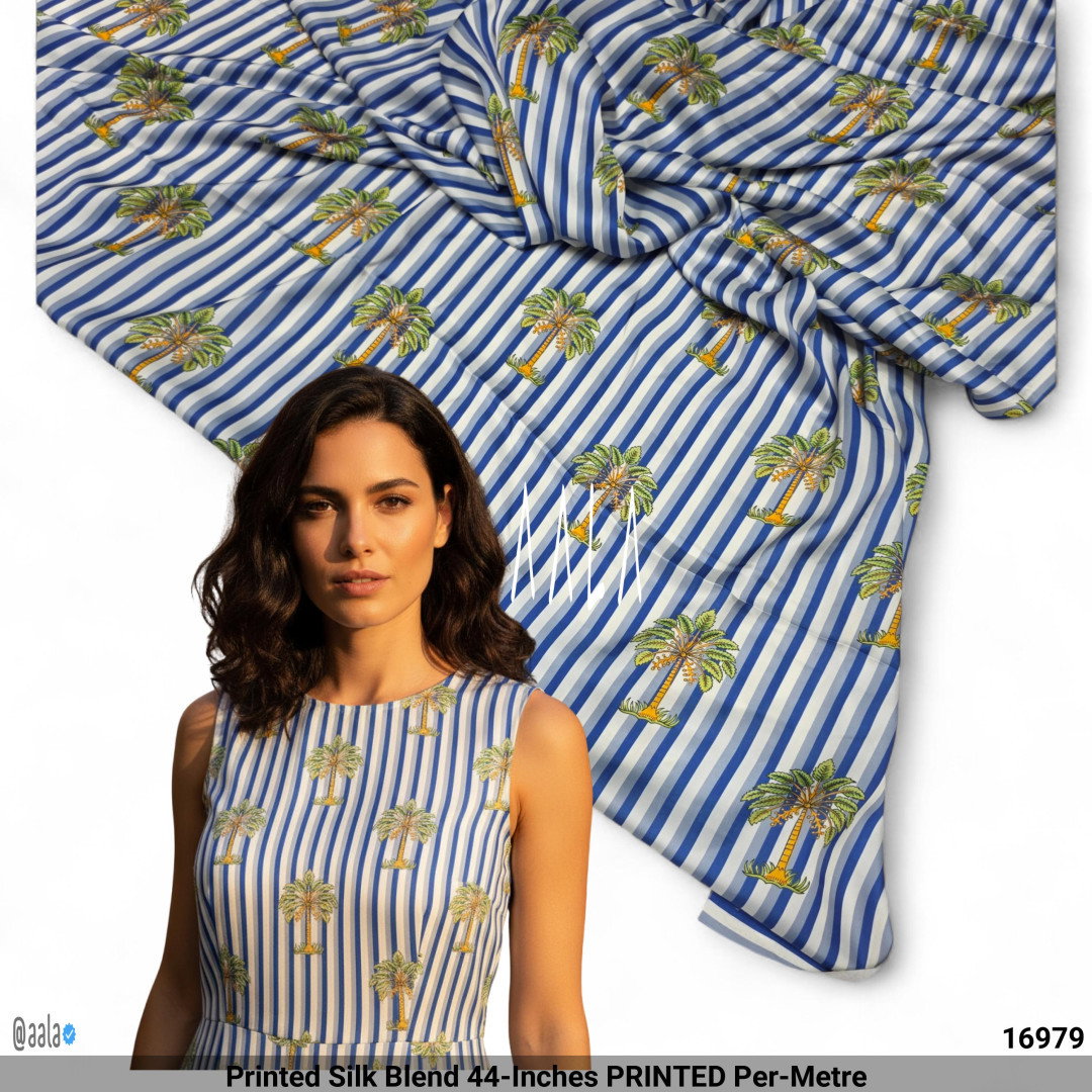 Printed Silk Blend 44-Inches PRINTED Per-Metre