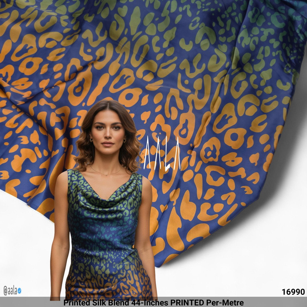 Printed Silk Blend 44-Inches PRINTED Per-Metre