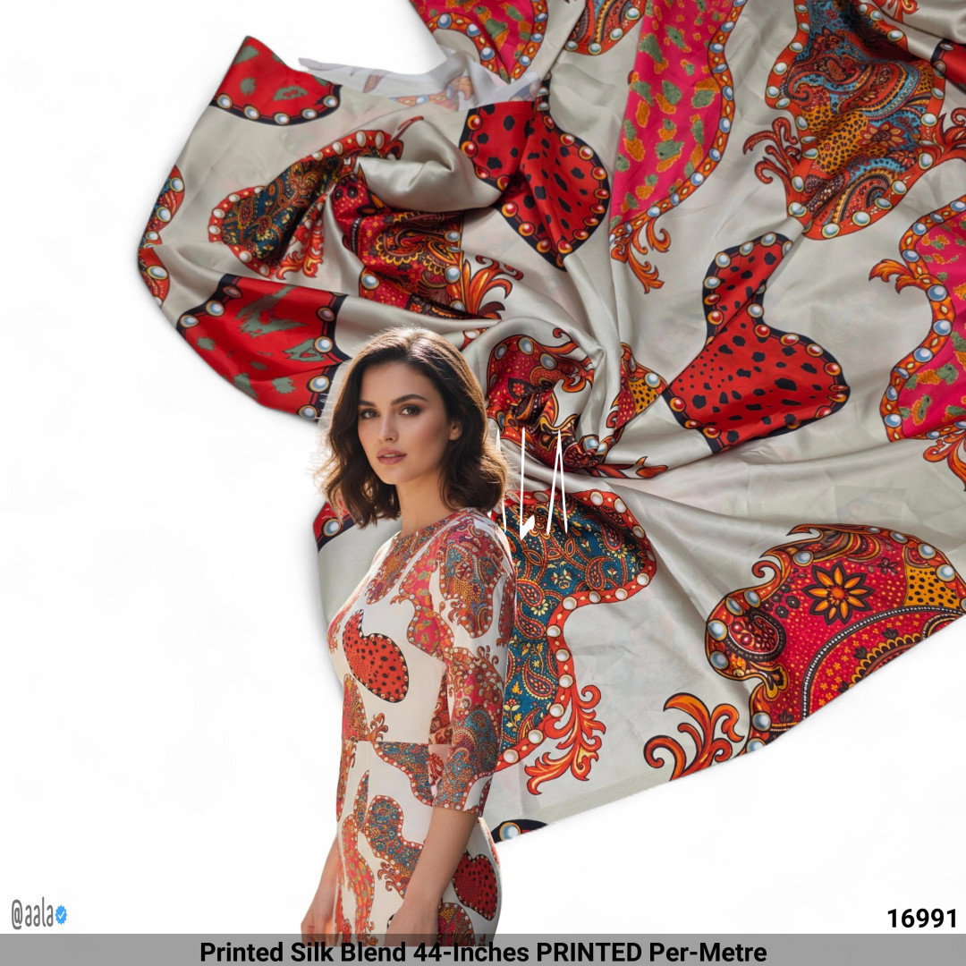 Printed Silk Blend 44-Inches PRINTED Per-Metre