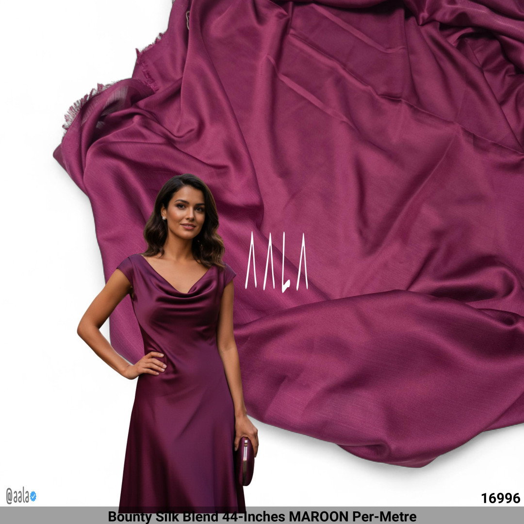 Bounty Silk Blend 44-Inches MAROON Per-Metre