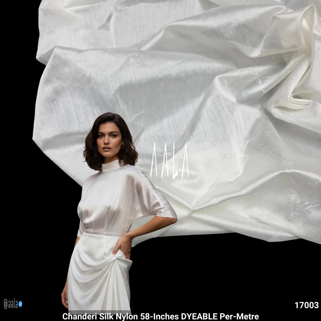 Chanderi Silk Nylon 58-Inches DYEABLE Per-Metre