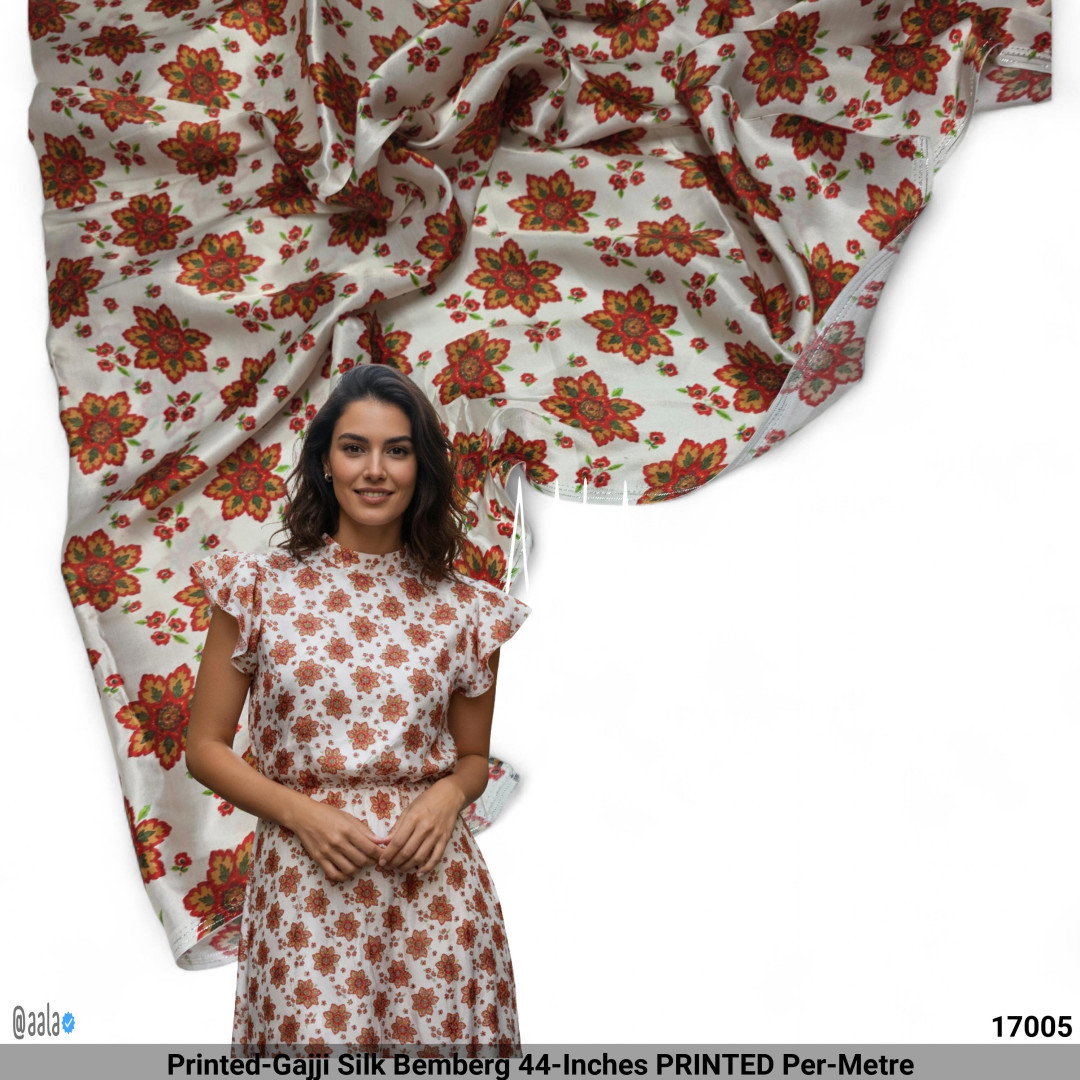 Printed-Gajji Silk Bemberg 44-Inches PRINTED Per-Metre