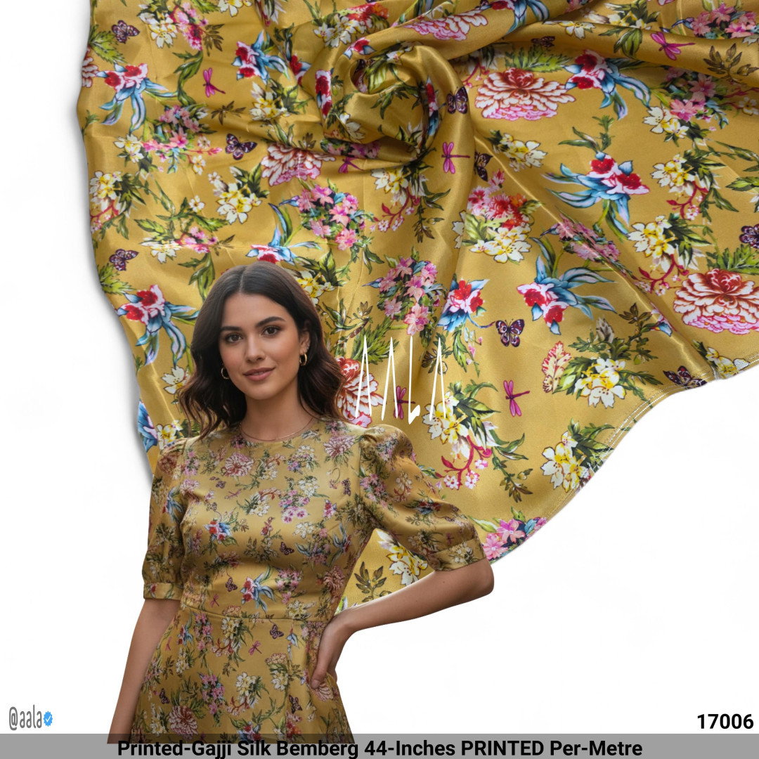 Printed-Gajji Silk Bemberg 44-Inches PRINTED Per-Metre