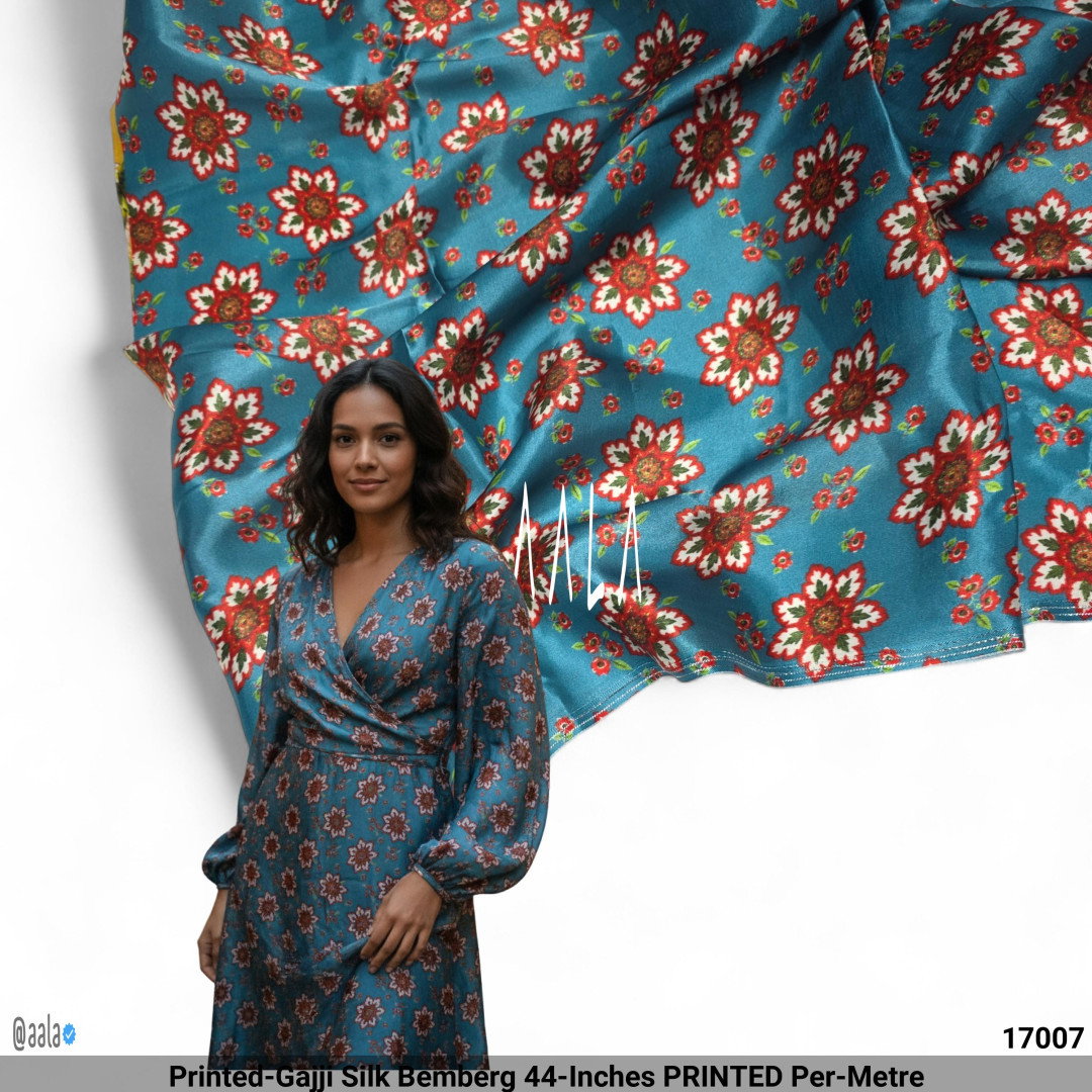 Printed-Gajji Silk Bemberg 44-Inches PRINTED Per-Metre