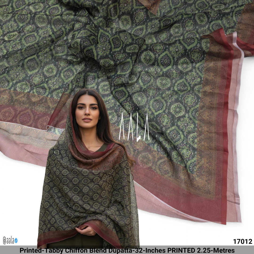 Printed-Tabby Chiffon Blend Dupatta-32-Inches PRINTED 2.25-Metres