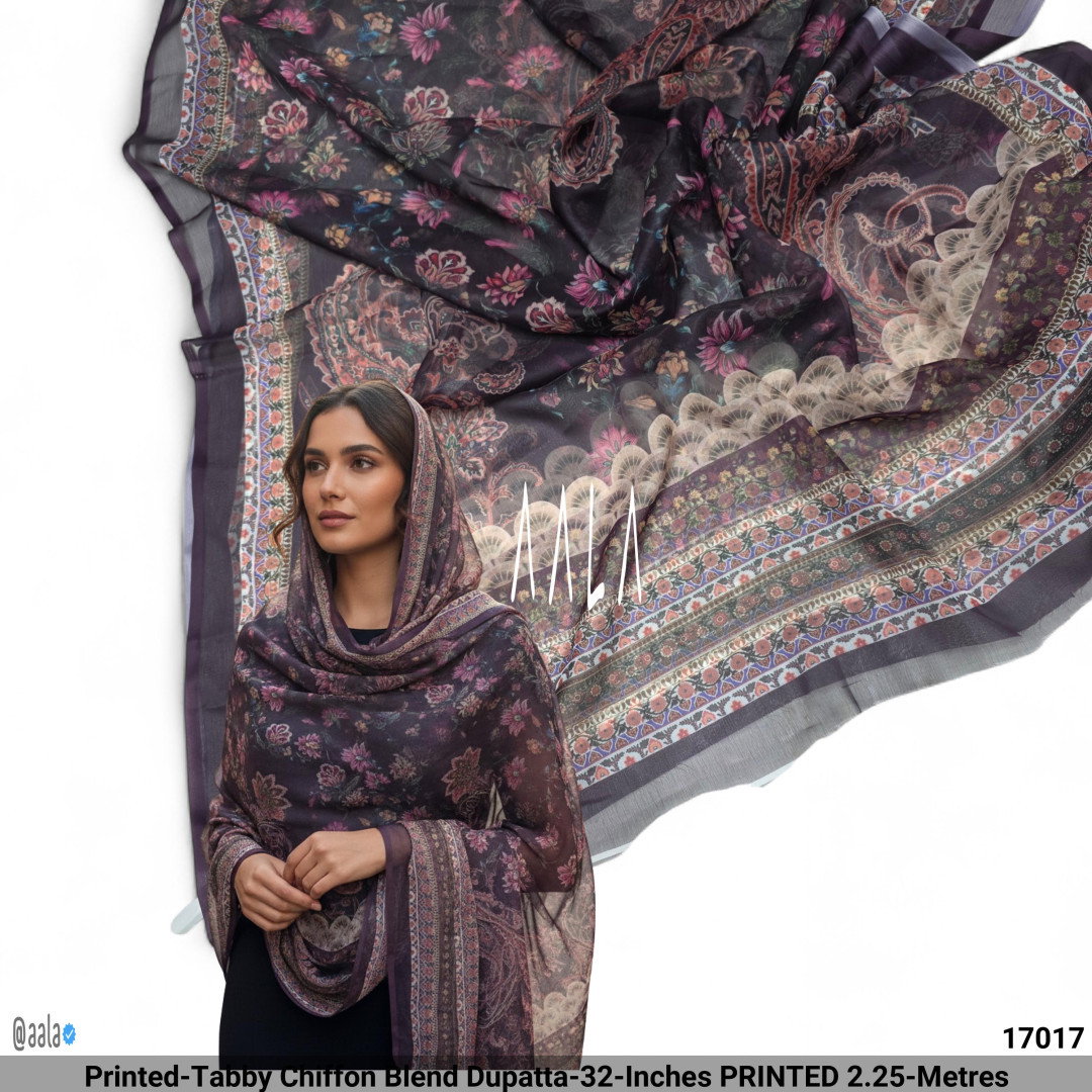 Printed-Tabby Chiffon Blend Dupatta-32-Inches PRINTED 2.25-Metres